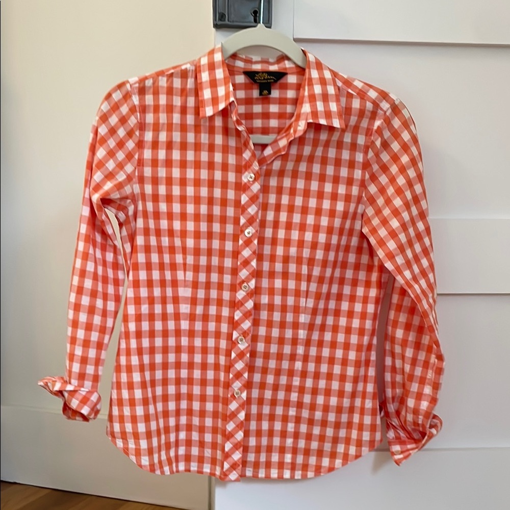 Stylish Orange Checkered Men's Shirt